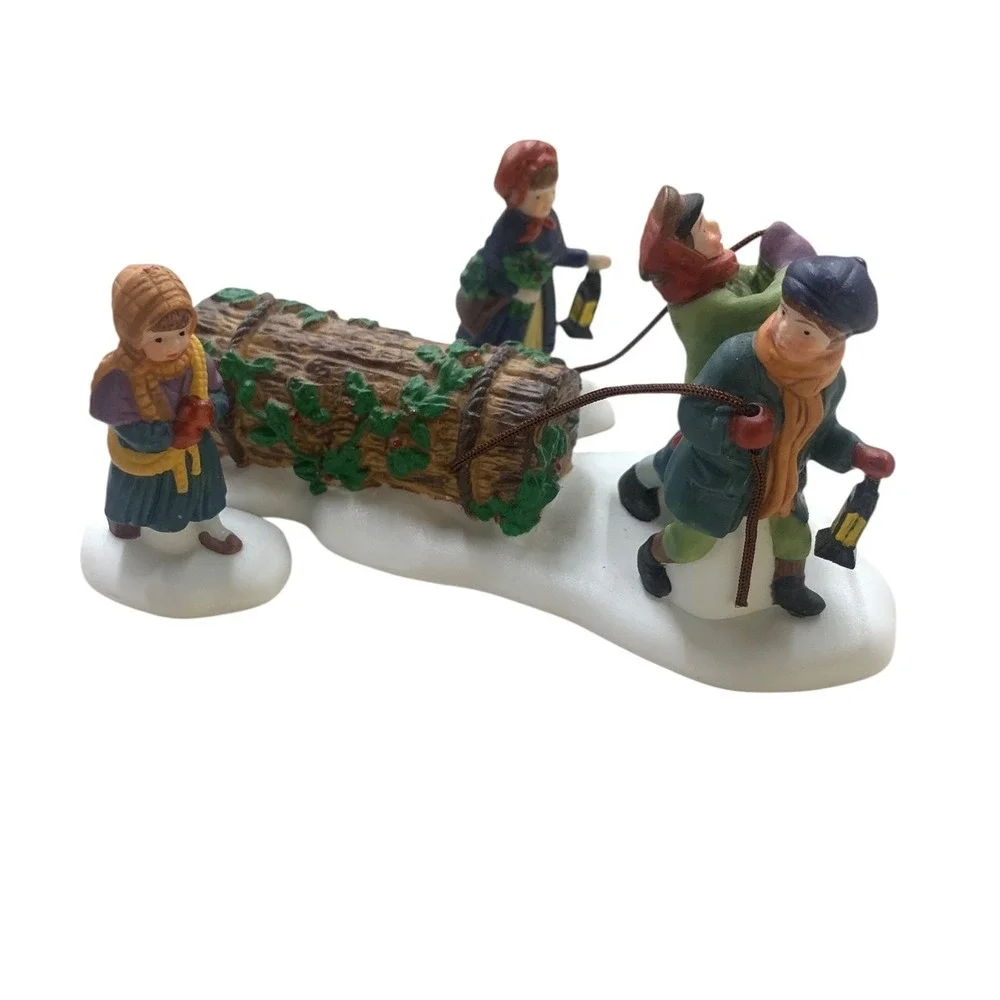 Heritage Village Collection Bringing Home The‎ Yule Log Department 56 #55581